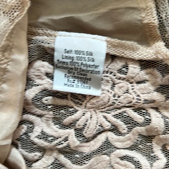 NWT Johnny Was Silk Lace Dress Biya Romantic Flapper Victorian Goth Blush Pink S - Picture 10 of 12
